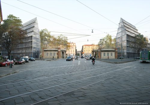 Edificios Feltrinelli, Milán, Arqs. Herzog & de Meuron. Foto © Herzog & de Meuron