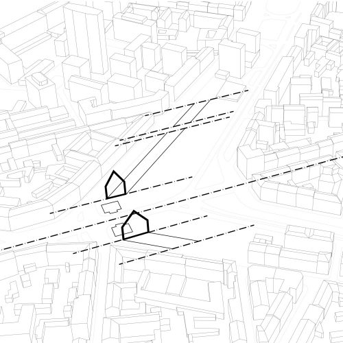 Edificios Feltrinelli, Milán, Arqs. Herzog & de Meuron. Diagrama de Herzog & de Meuron