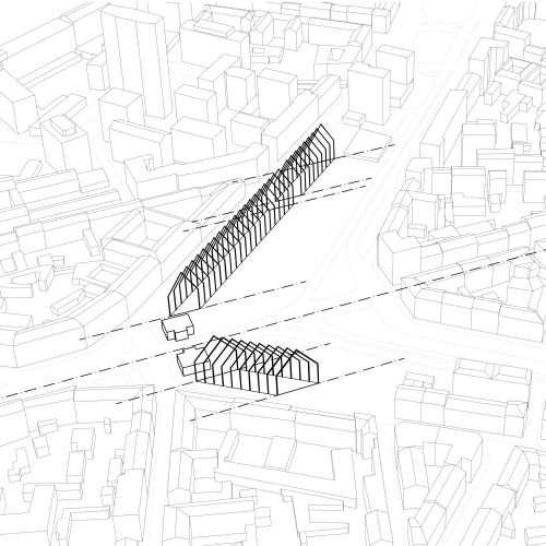 Edificios Feltrinelli, Milán, Arqs. Herzog & de Meuron. Diagrama de Herzog & de Meuron